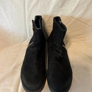 Mephisto Black Suede Zippered Bootie